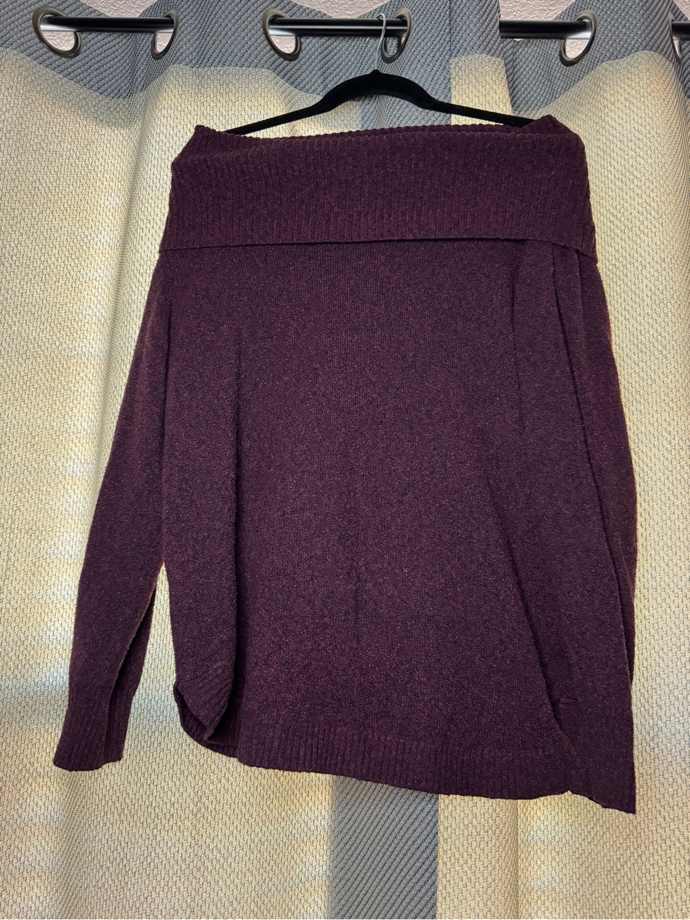 Tahari Off the Shoulder Purple Sweater